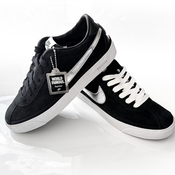 Nike SB Bruin Supreme Black Metallic Silver Men's Size 9 363319-001 DS SS09 DUNK - Picture 1 of 16